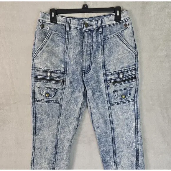 Vintage Roglins Denim Acid Wash Blue Jeans Womens Size 33S (30x29) - Picture 3 of 12